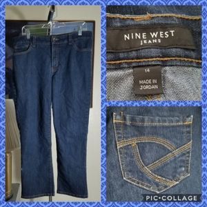 Nine West Dark Wash Straight Jeans Size 14